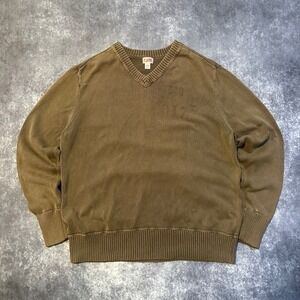 Vintage Mossimo Supply Co Military Style‎ Knit V Neck Sweater Mens XXL Brown
